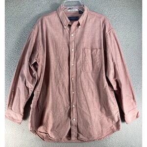 Susquehana Trail Mens The Big Shirt Button Down Size Large Light Red 100% Cotton